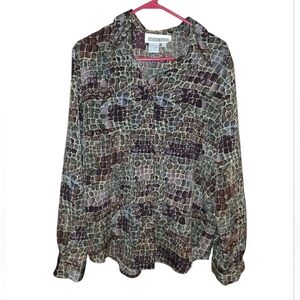Dress Barn Multicolor Patterned Blouse